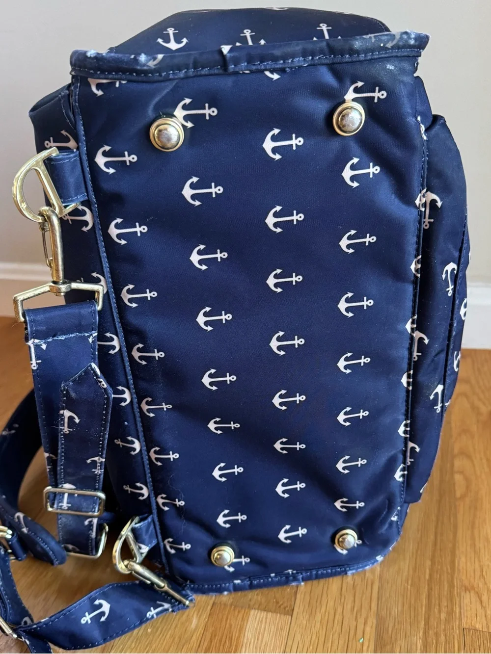 Ju-Ju-Be Legacy The Admiral Navy Anchor Print BFF Diaper Bag Backpack